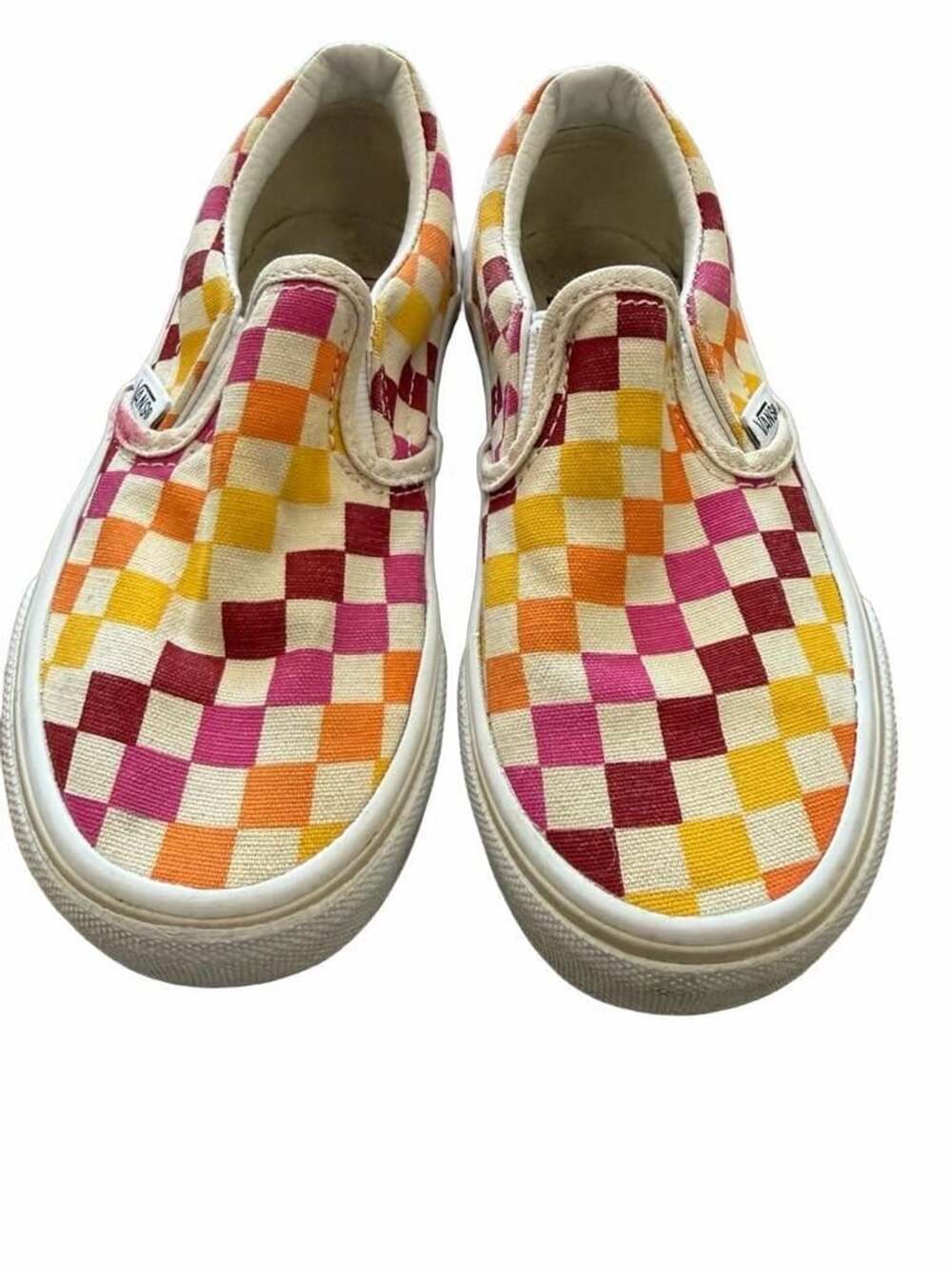 Vans Classic Slip-On Retro Rainbow Check Size 11.5 Kids Shoes